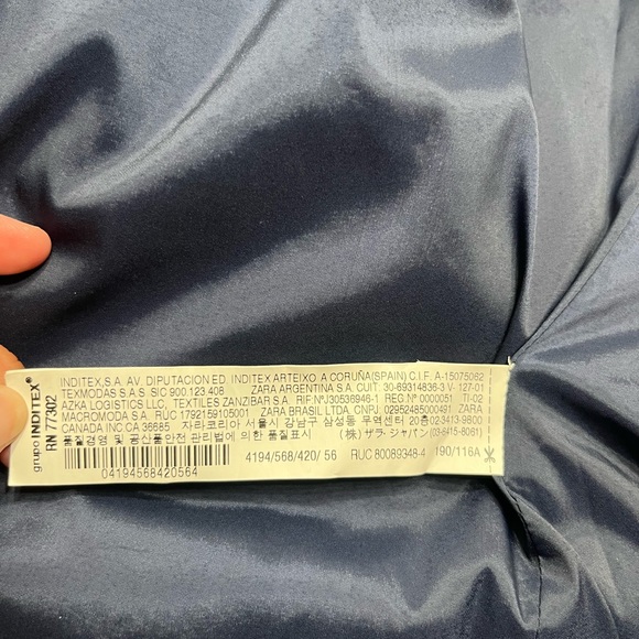 Zara man Men’s Blue Work jacket rn 77302 Front Button Up Width 44”, sleeve - Picture 5 of 14